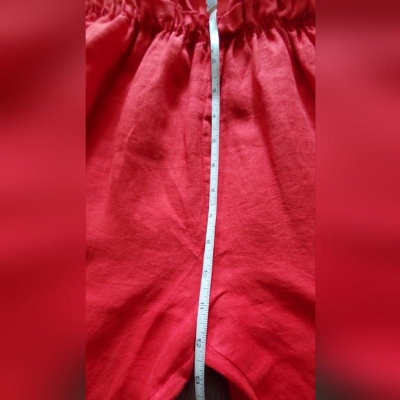 Red linen jumpsuit L - Picture 8 of 11